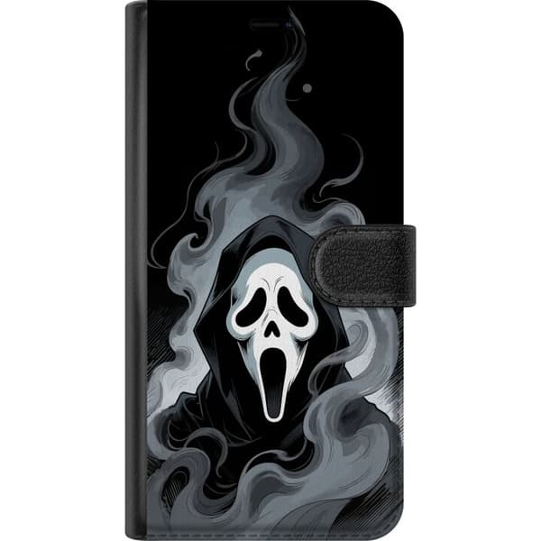 Kompatibelt Lommeboketui til Apple iPhone 17 Skräckmask i grå rök