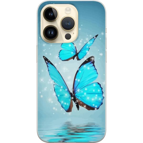 Kompatibel Mobilcover til Apple iPhone 14 Pro Glitrende Sommerfugle