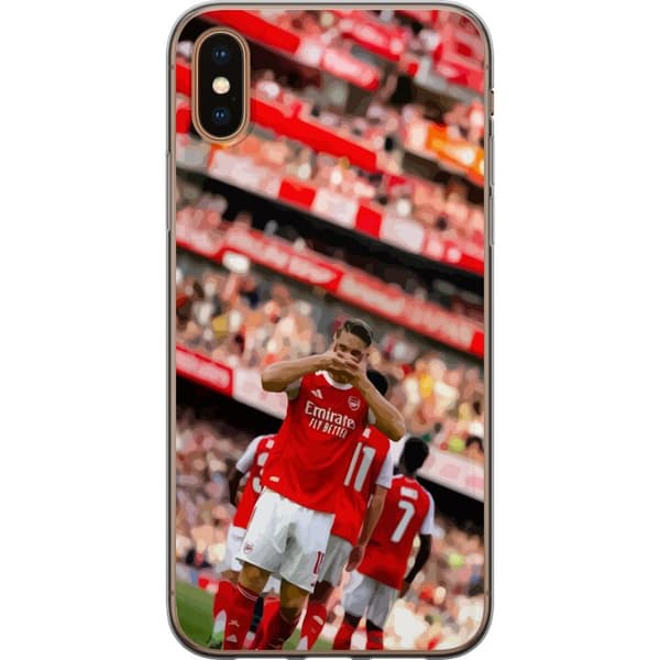 Kompatibelt Mobildeksel til Apple iPhone X Arsenal-illustrasjon – Martin Ødegaard i fotballdrakt, målgestdesign