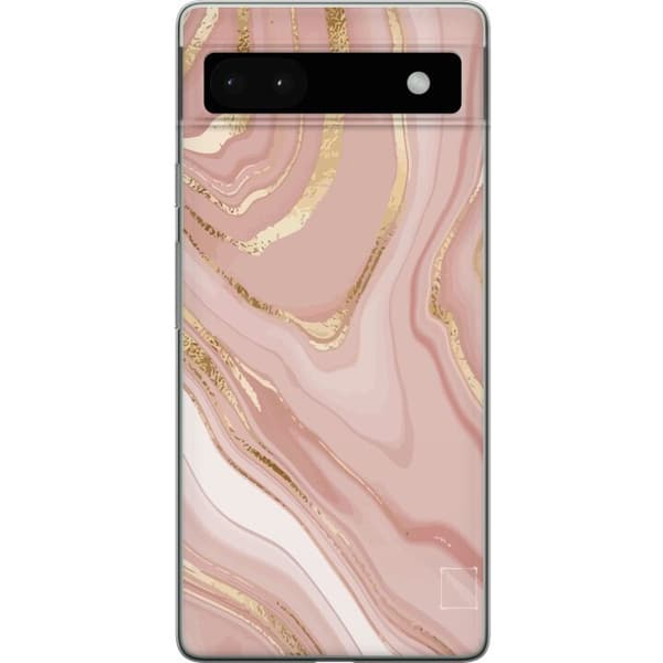 Kompatibelt Mobilskal till Google Pixel 6a Marmor Guld