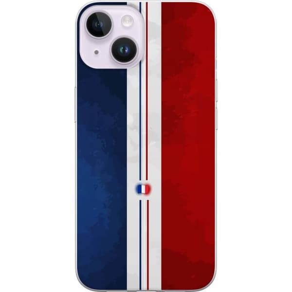 Kompatibelt Mobildeksel til Apple iPhone 15 Plus Moderne fransk flagg med minimalistisk grafisk design
