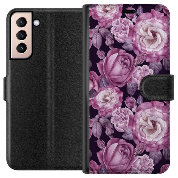 Kompatibel Tegnebogsetui til Samsung Galaxy S21 Blomster