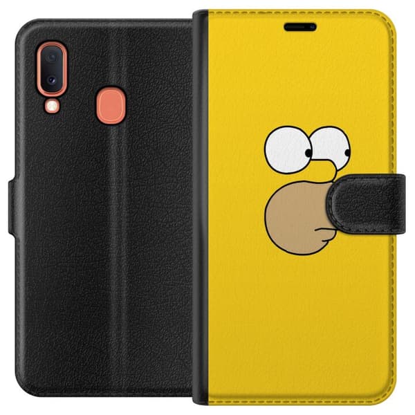 Kompatibelt Plånboksfodral till Samsung Galaxy A20e Homer Simpson