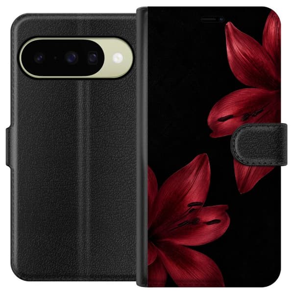 Kompatibelt Plånboksfodral till Google Pixel 10 Red Lily Noir