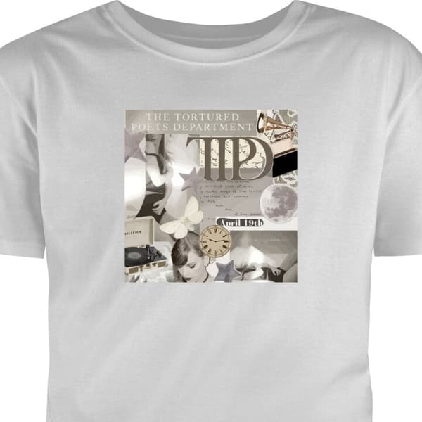 Vuxen-T-shirt Grå Medium Taylor Swift - TTPD Taylor Swift - TTPD Grå Medium