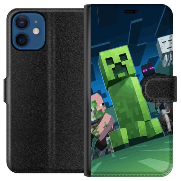 Kompatibelt Lommeboketui til Apple iPhone 12 MineCraft