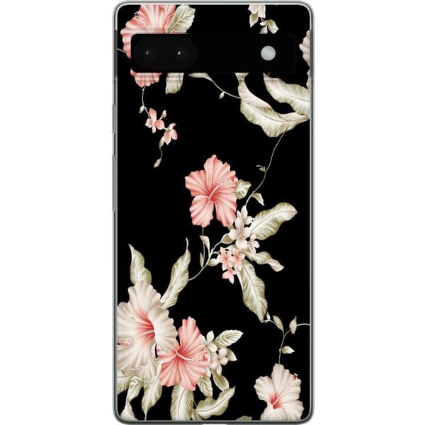 Kompatibelt Mobilskal till Google Pixel 6a Floral Pattern Black