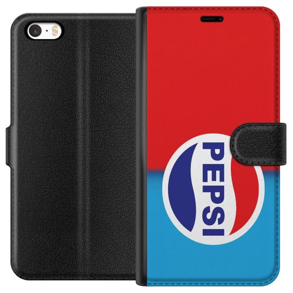 Kompatibel Tegnebogsetui til Apple iPhone 5 Ikonisk Pepsi-design