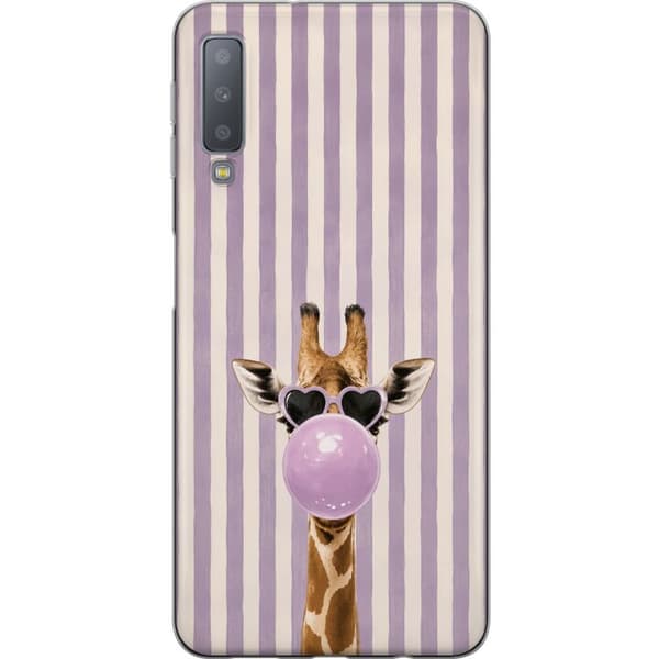 Kompatibelt Mobildeksel til Samsung Galaxy A7 (2018) Giraff med tuggummibubbla