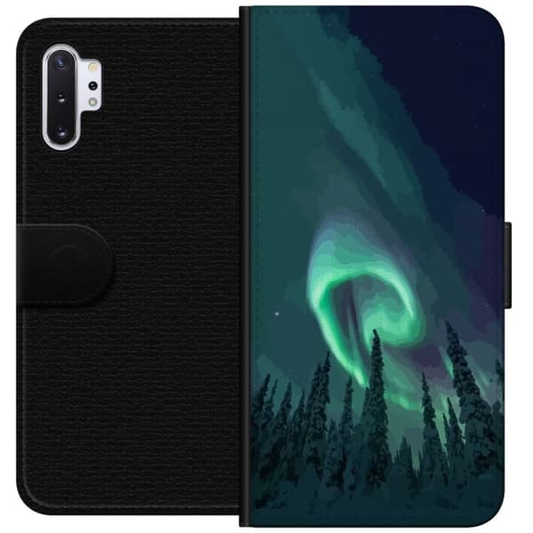 Kompatibel Tegnebogsetui til Samsung Galaxy Note10+ Norrsken över vinterlandskap