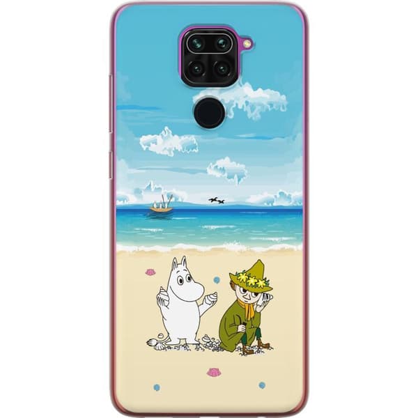 Kompatibelt Mobildeksel til Xiaomi Redmi Note 9 Illustrert Mumindesign på stranden ved havet