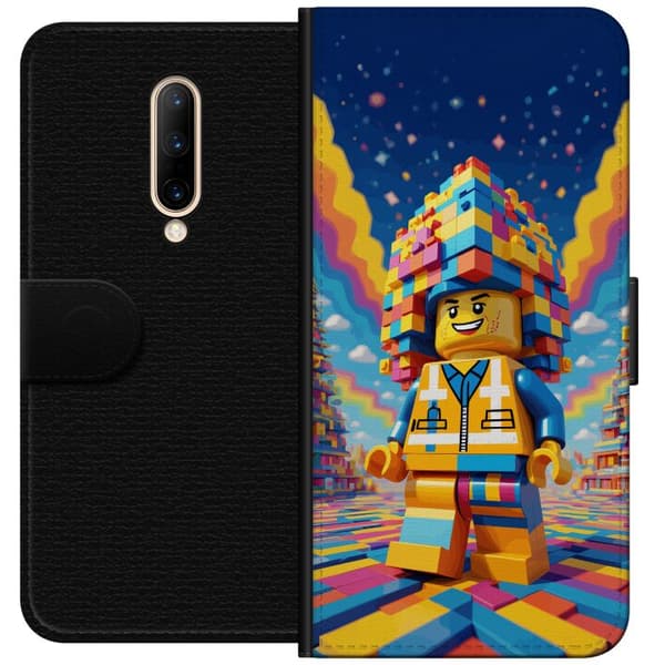 Kompatibelt Plånboksfodral till OnePlus 7 Pro Byggklossfigur