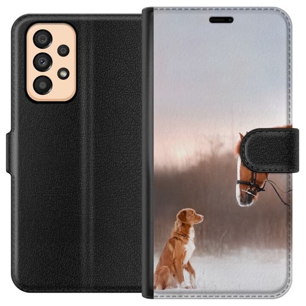 Kompatibel Tegnebogsetui til Samsung Galaxy A33 5G Hest & Hund