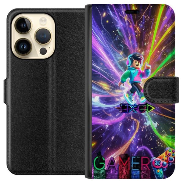 Kompatibelt Plånboksfodral till Apple iPhone 14 Pro Neon Gamer
