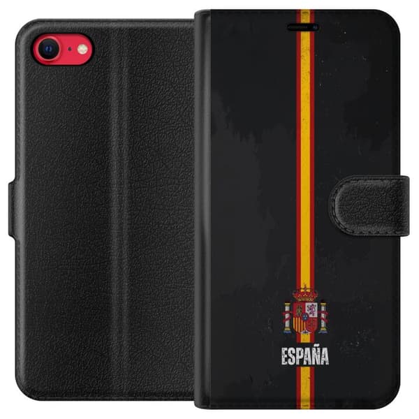 Kompatibel Tegnebogsetui til Apple iPhone 7 Stilfuldt design med Spaniens flag
