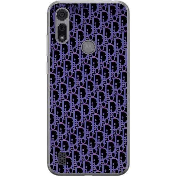 Kompatibelt Mobildeksel til Motorola Moto E6i Moderneluksuriøst monogram i stilrent design