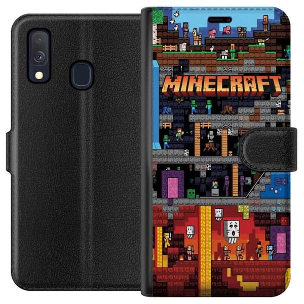 Kompatibelt Plånboksfodral till Samsung Galaxy A40 Minecraft