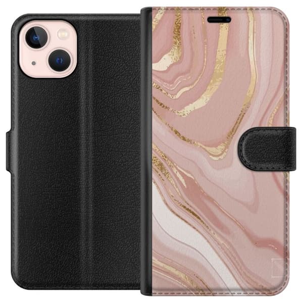 Kompatibelt Plånboksfodral till Apple iPhone 13 mini Marmor Rosa