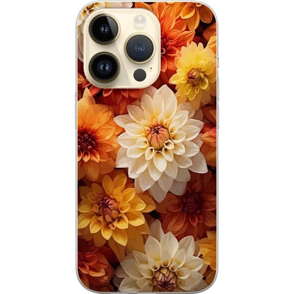 Kompatibelt Mobilskal till Apple iPhone 14 Pro Blommor Orange