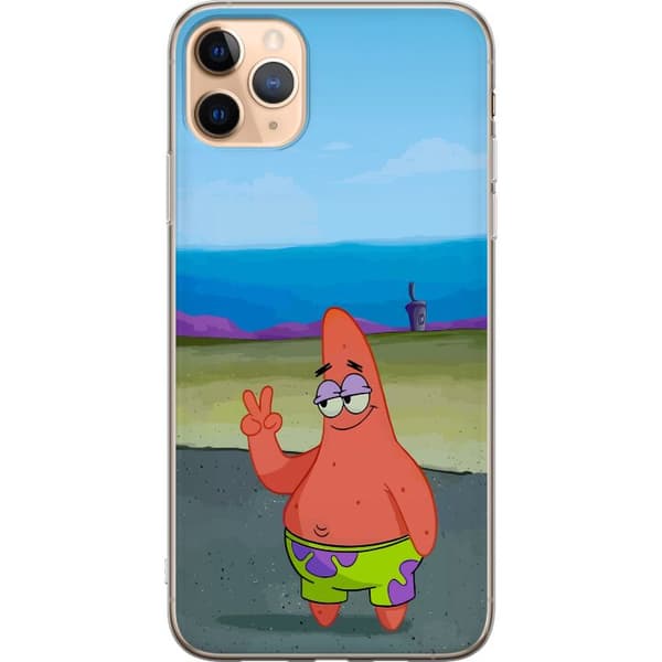 Kompatibelt Mobildeksel til Apple iPhone 11 Pro Max Patrick Stjerne poserer med fredstegn i en klassisk tegnet bakgrunn