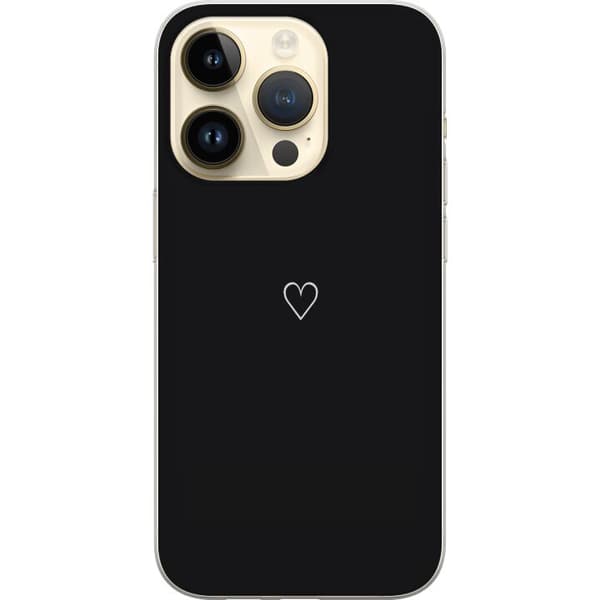 Yhteensopiva Puhelinkuori Apple iPhone 14 Pro Sydän Musta