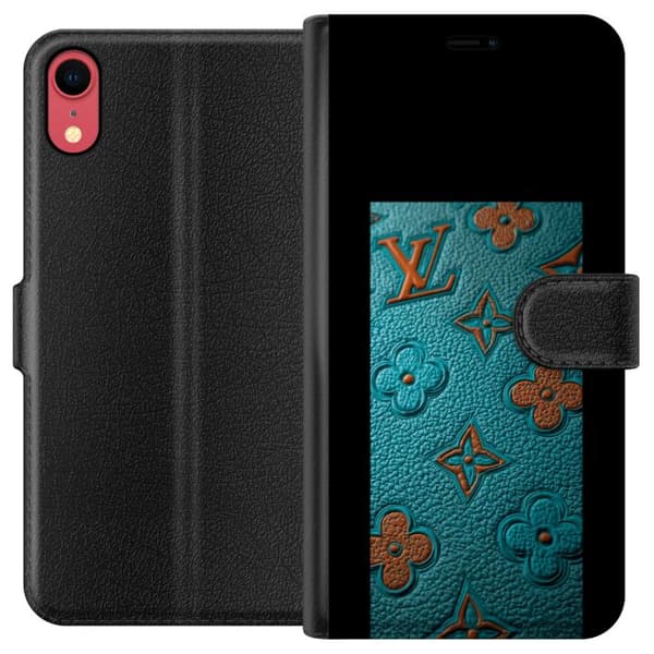 Kompatibel Tegnebogsetui til Apple iPhone XR Elegant monogramdesign med præget læderfornemmelse