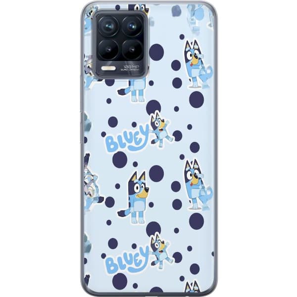 Kompatibelt Mobildeksel til Realme 8 Bluey-mønster i lyseblå design