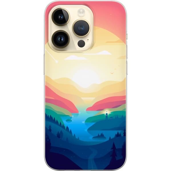 Kompatibelt Mobildeksel til Apple iPhone 15 Pro Rosa horisont