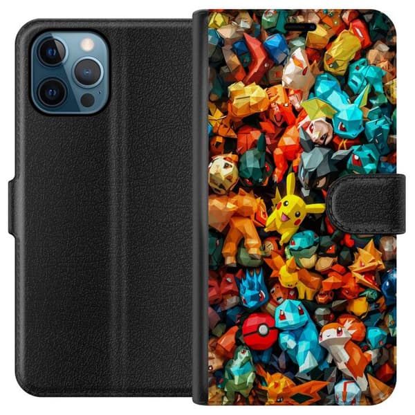 Kompatibelt Plånboksfodral till Apple iPhone 12 Pro Unik geometrisk pokémon-design