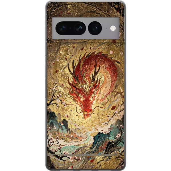 Kompatibelt Mobildeksel til Google Pixel 7 Pro Detaljert østasiatisk drage i klassisk kunststil