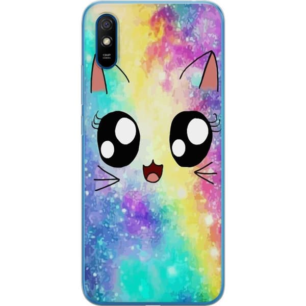 Kompatibelt Mobilskal till Xiaomi Redmi 9A Cute Cat Galaxy