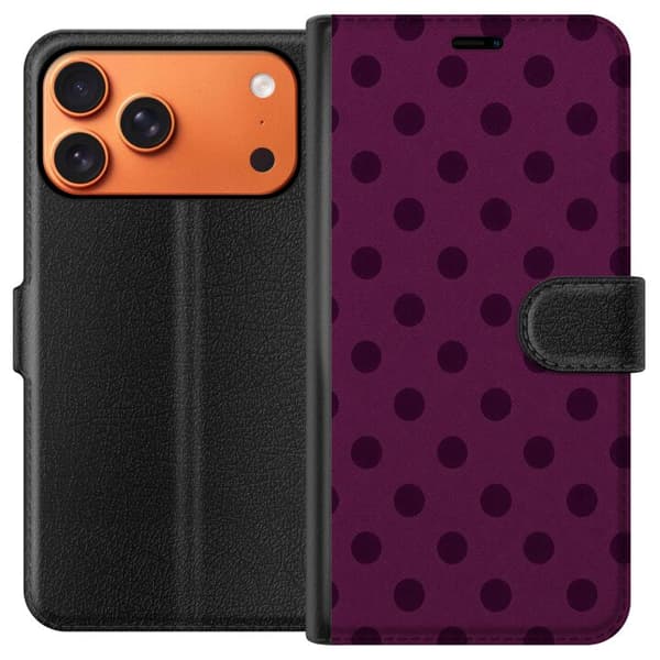 Kompatibelt Lommeboketui til Apple iPhone 17 Pro Max Plommeprikker