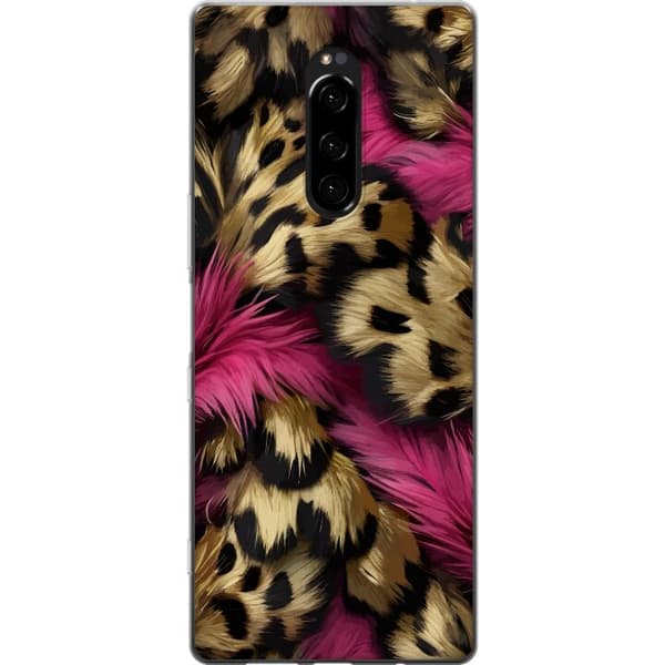 Kompatibelt Mobildeksel til Sony Xperia 1 Mykt leopardmønster med rosa detaljer