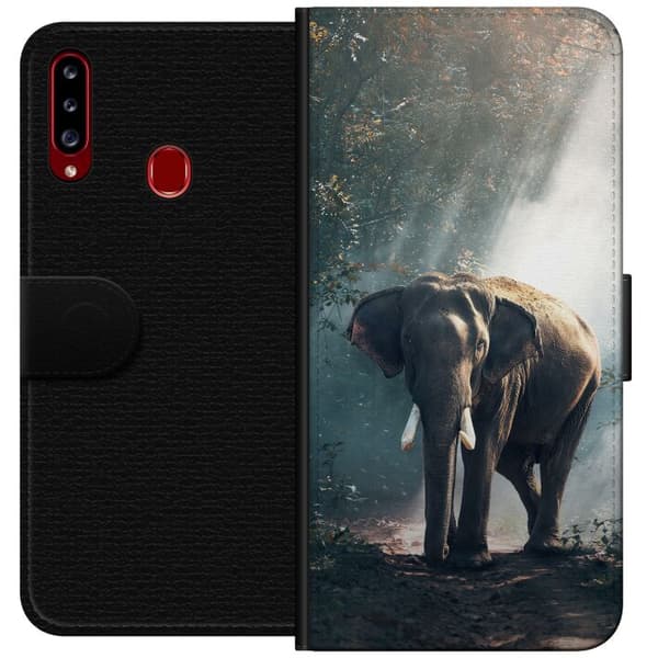 Kompatibelt Plånboksfodral till Samsung Galaxy A20s Elefant
