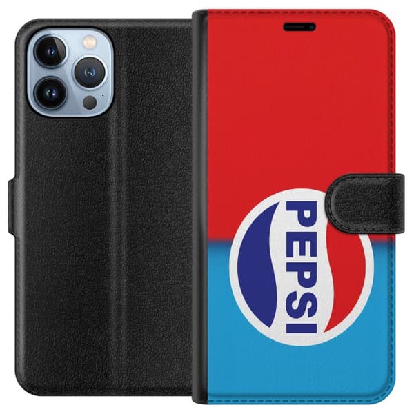 Kompatibel Tegnebogsetui til Apple iPhone 13 Pro Max Ikonisk Pepsi-design