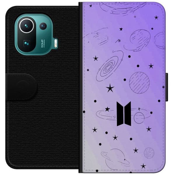 Kompatibel Tegnebogsetui til Xiaomi Mi 11 Pro Minimalistisk K-pop og rumtema