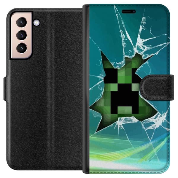 Kompatibel Tegnebogsetui til Samsung Galaxy S21 MineCraft