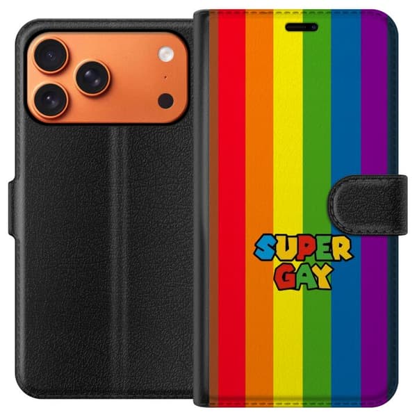 Kompatibelt Lommeboketui til Apple iPhone 17 Pro Max Super Gay regnbåge