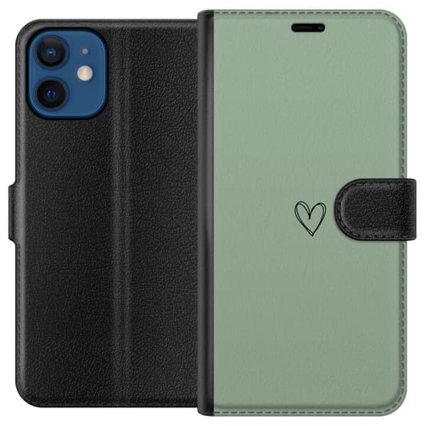 Kompatibel Tegnebogsetui til Apple iPhone 12 mini Hjerte