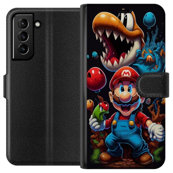 Kompatibelt Plånboksfodral till Samsung Galaxy S21+ 5G Mario och vänner