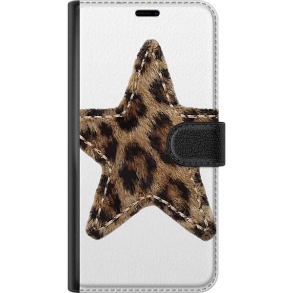 Kompatibel Tegnebogsetui til Apple iPhone 7 Plus Trendy stjernemotiv med klassisk leopardmønster i brune og sorte nuancer