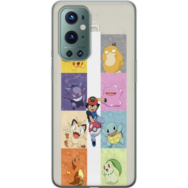 Kompatibelt Mobildeksel til OnePlus 9 Pro Fargerike tegnede figurer i en nostalgisk samlingdesign