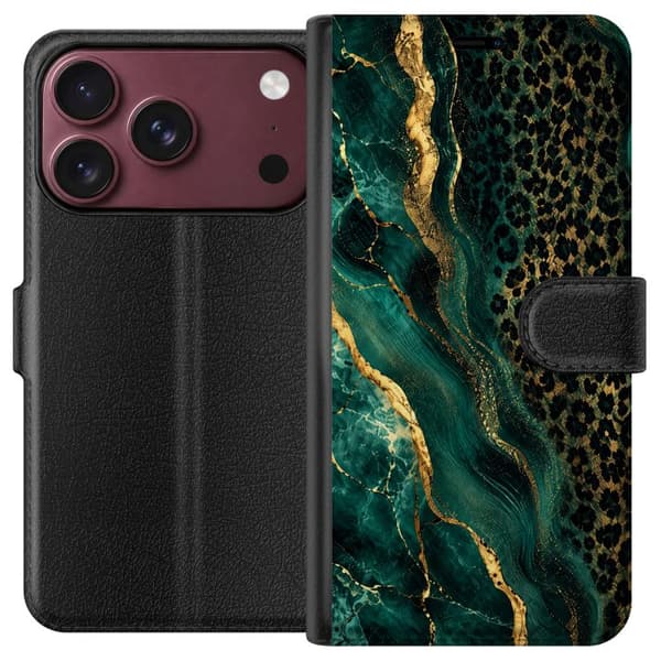 Kompatibelt Plånboksfodral till Apple iPhone 18 Pro Max Emerald Leopard