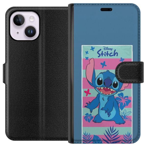 Kompatibelt Lommeboketui til Apple iPhone 15 Plus Disney Stitch