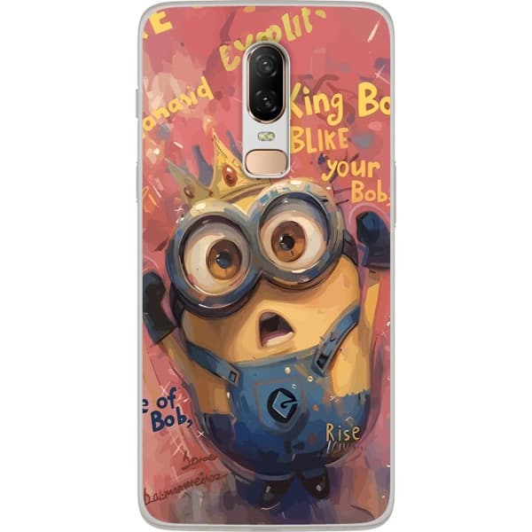 Kompatibelt Mobildeksel til OnePlus 6 Minion Med Krona