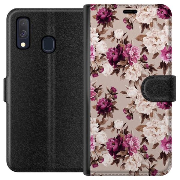 Kompatibelt Plånboksfodral till Samsung Galaxy A40 Blommor