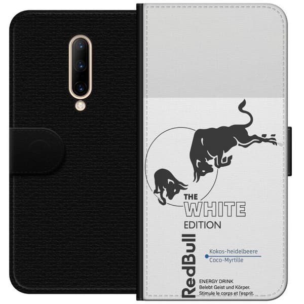 Kompatibel Tegnebogsetui til OnePlus 7 Pro Moderne Red Bull White Edition design