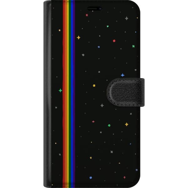 Kompatibel Tegnebogsetui til Apple iPhone 5 Farverige regnbuestriber og små stjerner i et elegant rumdesign