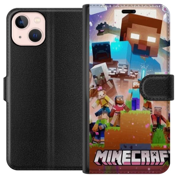 Kompatibel Tegnebogsetui til Apple iPhone 13 Minecraft