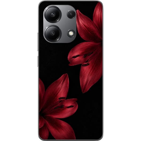 Kompatibelt Mobildeksel til Xiaomi Redmi Note 13 4G Rød lilje noir
